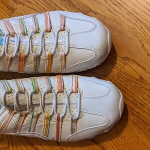 New Skechers Light Weight womens White multi color trim casual shoes Sz …